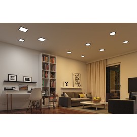 Paulmann Areo 79966 LED Panel Recessed Panel IP44 175 x 175 mm Square Including 1 x 13 W Dimmable Tunable White Plastic Ceiling Light 3000 K