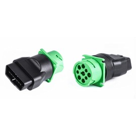 WISDOMHOOD 2pcs 16pin OBD2 Male to 9pin J1939 Adapter for Truck Freightliner Code Reader ELD Tracker (2)
