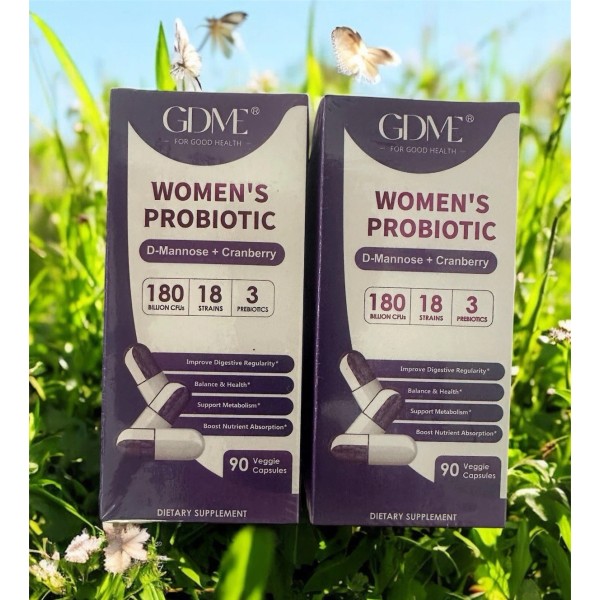 GDME Women's Probiotic D-Mannose + Cranberry 90 capsules Lot Of