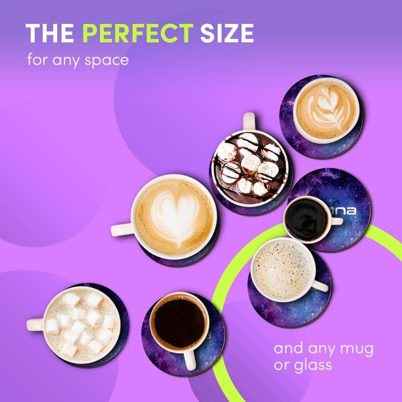 4 x Boxed Round Coasters - Name Hanna Space Universe