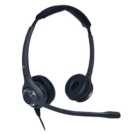 JPL Headset 611-PB Binaural, Corded, (QD) Quick Disconnect System, Surround Shield Noise Cancelling Microphone, Specifically Designed for Professional Offices & Contact Centres – Black