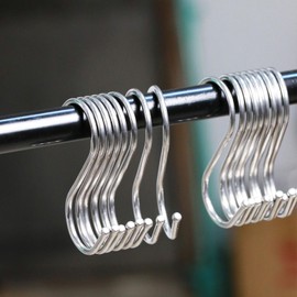 20 Pack S Shaped Hanging Hooks, Heavy Duty S Hanger Hook for Kitchen, Closet, Office, Bathroom, Garden and Cloakroom