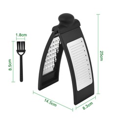 Stainless Steel Folding Vegetable Grater with Non-Slip Base, Carrot Grater, Potato Grater, Grater for Cheese, Vegetables, Fruits, Dishwasher Safe Kitchen Grater