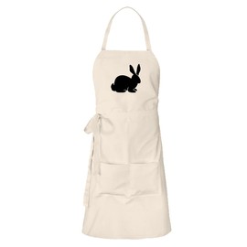 huuraa Apron Rabbit Silhouette Unisex Apron Cooking Apron Size with Motif for All Animal Lovers Gift Idea for Friends and Family, natural