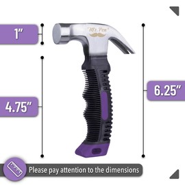Mr. Pen- 8oz Purple Camping Hammer - Claw, Stubby, Tack, Magnetic, Small for Women, Nail - Tool
