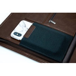 STYLIO Zipper Padfolio Portfolio Binder Organizer (Walnut Color) | Faux Leather Portfolio for Resume, Documents, Phone, Tablet, Business Supplies and Cards | Letter Sized Notepad Included | Brown