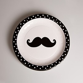 9 Inch Moustache Paper Plate-Set of 8Pcs
