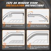 4Pcs Glossy Black Tape-On Window Visors Deflector Sun Rain Guard
