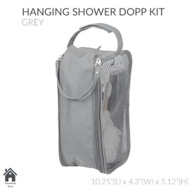 Simplify Hanging Mesh Toiletry Bag | Travel Organizer | Perfect for Dorm | Gym | Back to School | Shampoo | Shower Accessories | Grey