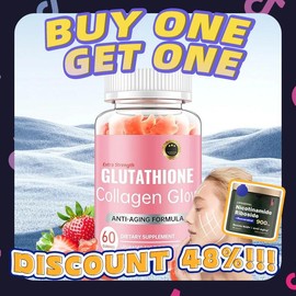 【BUY ONE GET ONE】DL-Glutathione Collagen Glow Gummies, Glutathione Collagen Gummies for Women, Glow Beauty Collagen Gummies for Dark Spot, Korean Organic Collagen Gummies for Skin Care Anti-Aging