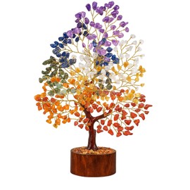 AILEXIM 7 Chakra Tree of Life Healing Crystal and Stones for Home Decor Office Living Room Decor 300 Beads Crystal Tree for Positive Energy Good Luck Money Feng Shui Spiritual Gifts for Women Mom