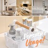 Boxonly Portable Bathroom Storage Basket - Bamboo Handle Organizer for