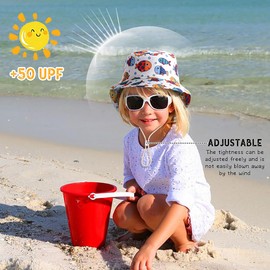 XYIYI Unisex Baby Toddler Sun Hat Children for 1-8 Years Boys Girls, Colorful Fish, 2 - 4 years