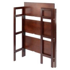 Oakestry Terry Foldable Shelf Walnut 3 Shelves Practical Storage Solution for Home or Office Compact Space-Saving Design Perfect for Organizing Books Decor or Accessories Foldable Design Easy Storage