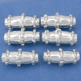 15g Bali Tube Bead Silver Plated Cylinder 17mm Approx 6