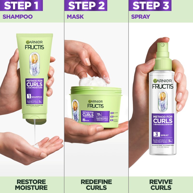 Garnier Fructis Method for Curls Moisture Refreshing Curl Activator, Curl