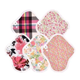 Cloth Napkins NO 5 Organic Cotton 5 Piece Set v13 po Vivid Pink Cute Elegant Reddish Pink