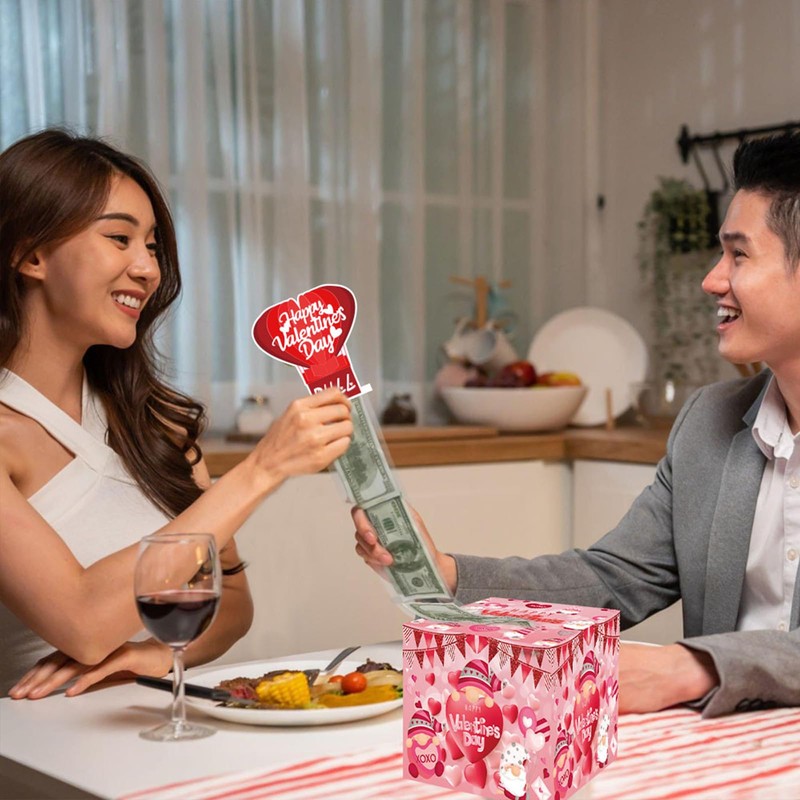 Valentines Day Money Box for Cash Gift Pull,Money Gift Boxes