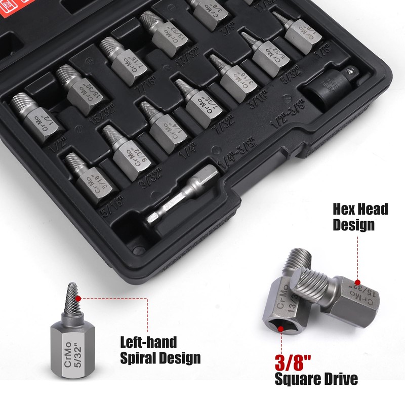 27Pcs Upgrade Screw Extractor Set, Bolt Extractor Kit, Easy Out