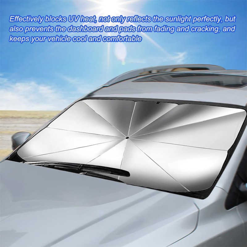 Car Sun Protection Front Screen, Parasol Car with Adjustable, Car