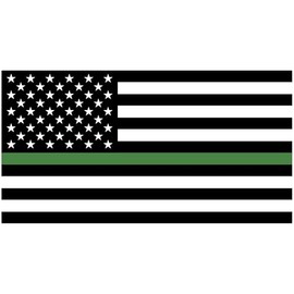 Stickios Military Sticker - American Flag Thin Green Line Army Decal for Cars, Trucks & Vehicle Windows - Made in USA (5.8x3 inches)
