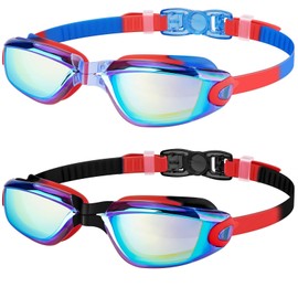 EasYoung Kids Swim Goggles, 2-Pack Swimming Goggles for Children, Teens, Boys or Girls, UV Protection Swim Pool Goggles