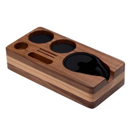 Normcore Espresso Tamping Station, Natural American Walnut Coffee Tamper Station Base Holder Stand for 54/58mm Portafilter, Tamper, and Distributor, Puck Screen Espresso Accessories