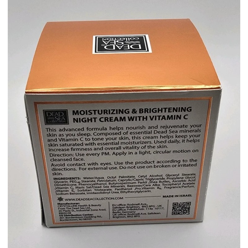 Dead Sea Collection Moisturize Brighten Vitamin C Night Cream 1.69