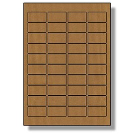 Label Planet® 40 Per Sheet, 5 Sheets (200 Brown Kraft Labels). Brown, Ribbed, Craft Paper Labels. 45.7 x 25.4mm, LP40/45 BRK.