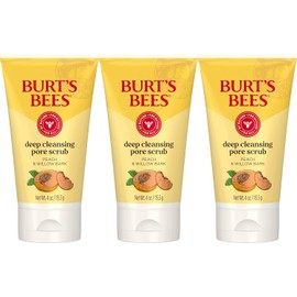 Burt's Bees Peach and Willow Bark exfoliante facial exfoliante, 4 onzas (Paquete de 3)