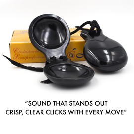 Ole Ole Flamenco Jale Pollopas Flamenco Castanets Spanish Castanets Made of Plastic Color Black for Beginners Size 4 Teens