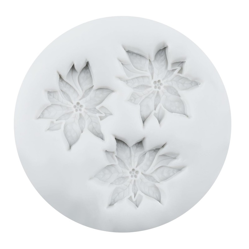 Lingzhi Poinsettia Silicone Molds Flower Fondant Mold Set of 4