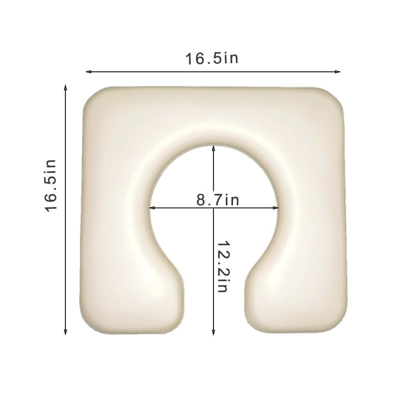 LilyBeauty PU Bedside Commode Seat Cushion, U Shape Soft Sponge