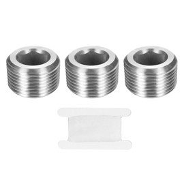 PATIKIL 3 Pcs 304 Stainless Steel Pipe Plug 3/4" NPT Male Internal Hex Thread Socket Pipe Plug Hex Countersunk Pipe Fitting for Sealing Water Oil Gas Pipeline, Silver