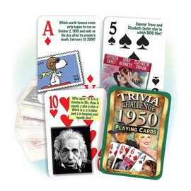 Flickback 1950 Trivia Playing Cards, for Birthday or Anniversary