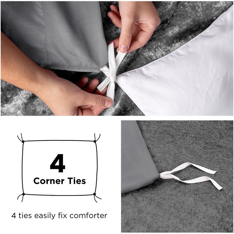 MOONLIGHT20015 Single Duvet Cover - Grey Solid Soft Single Bedding
