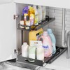 JAQ Under Kitchen Sink Organizer, 2 Tier Metal Slide Out