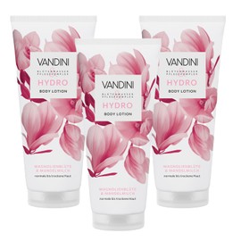 VANDINI 3x HYDRO Body Lotion Damen 200 ml mit Magnolienblüte & Mandelmilch - Pflegende Body Lotion für normale bis trockene Haut - vegan, ohne Parabene & Silikone, Made in Germany