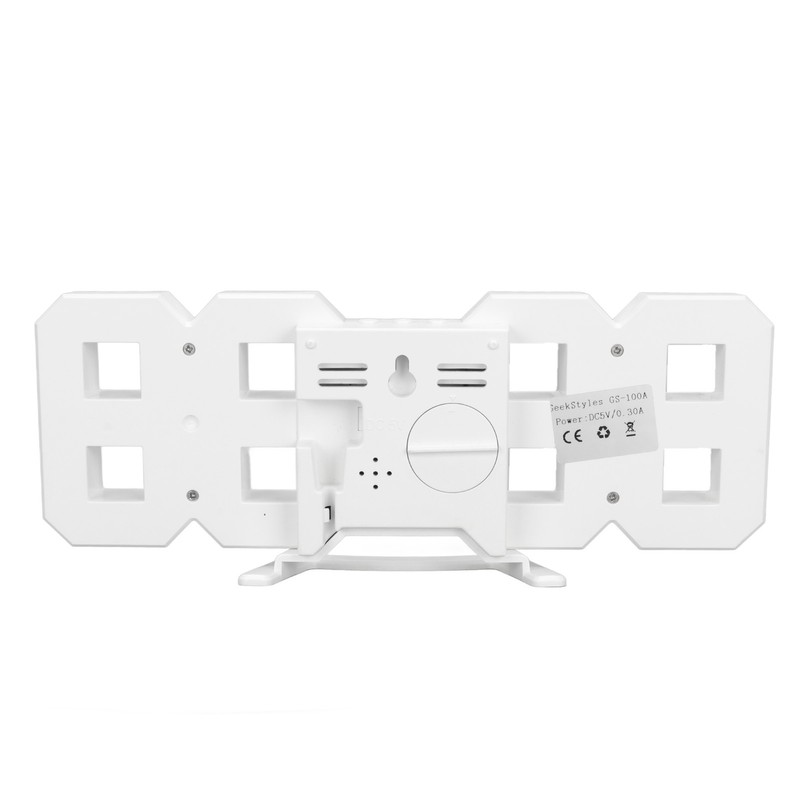 3D LED Digital Clock Dimmable Snooze Time Memory 12/24 Date