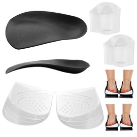 Leogony 6 Pcs Supination Insoles, Overpronation Insoles Arch Support Socks Collapsed Arch Heel Pad for Xo Leg Shapeorthotic Foot Overpronation Women Men (S)