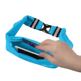 Fitletic Triple Pocket Running & Fitness Waist Belt for Men and Women. Phone Holder Pouch, Storage for Snacks, Keys, ID. Size Small, Medium, Large