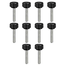 uxcell M5 x 25mm Male Thread Knurled Clamping Knobs Grip Thumb Screw on Type Round Head 10 Pcs