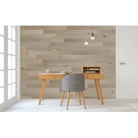 TIMBERCHiC 100% Real Wood - Premium Smooth Peel-and-Stick Wall Planks for Interior Decor – DIY Adhesive Wall Panels (3" Wide - 20 Sq. Ft., Pebble)