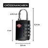 DonDon Travel Luagge Lock TSA approved 4 Digit Combination Black