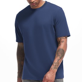 VEIISAR Men's Heavy Weight Crew Neck T-Shirt Mens Premium Cotton Pre Shrunk Tee Royal Blue XXL