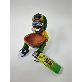 Rasta Figurine Ashtray, Jamaican Man Smoking Joint, Cool Cigar Ashtray Gag Gift (RM51)
