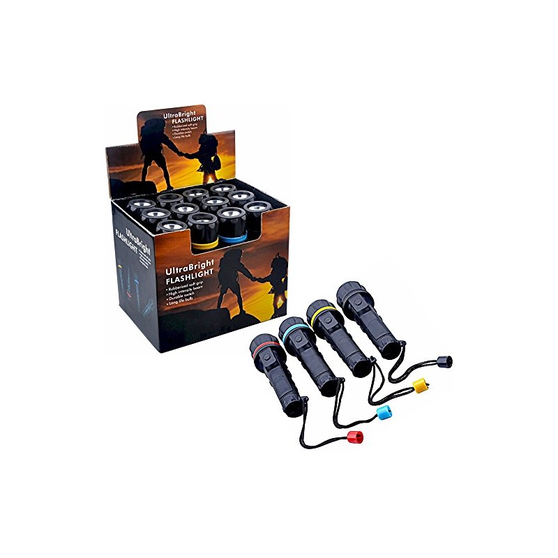 Barton Outdoor LED Flashlights - 3 Bright Bulbs Each -