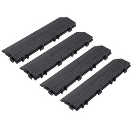 Design House Straight Edge Trim for Square Deck Tiles, Covers 6 Square Feet, Ebony, 4-Pack