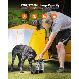 Portable Dog Water Bottle Bowl - 2200ml Travel Water Bowl Dispenser for Dogs Leak Proof, Suitable for Large Pet Drinking, A Must Have for Outdoor, Camping, Walking, Beach, Hunting, and Other Scenes