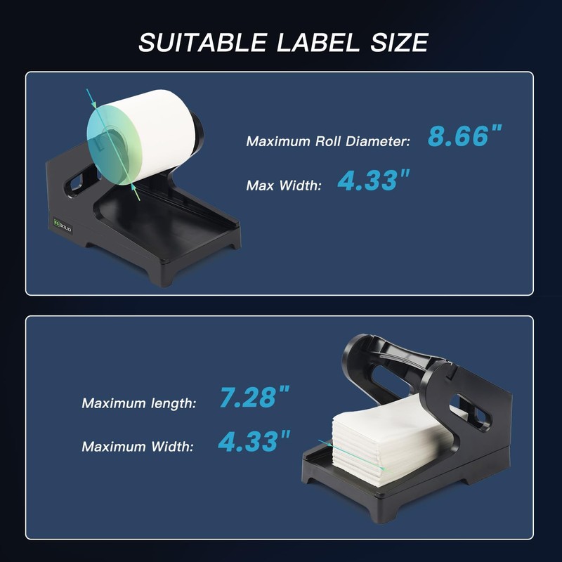 U.S. Solid Label Holder for Rolls and Fan-Fold Shipping Labels,